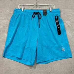 SPYDER Blue Swim Shorts Men's Size XL Quick Dry UPF 30+ Boxer Lined Trunks